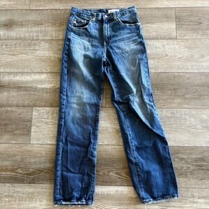AG Brinley Mid-Rise Straight Leg Jeans Women 26 Italian AG-ED Denim Distressed